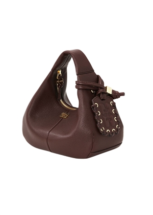 Hobo Mini Grained bag Chicory Coffee A7102 Ganni 